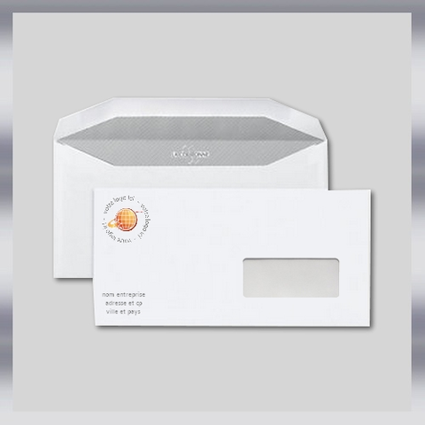 500 enveloppes DL mécanisable 11x22 Fenêtre