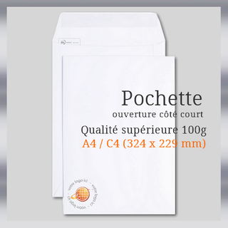 Enveloppe pochette C4 100g 229x324 pour A4