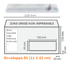 Enveloppe classique zone impression