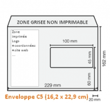 Zone impression enveloppe format C5